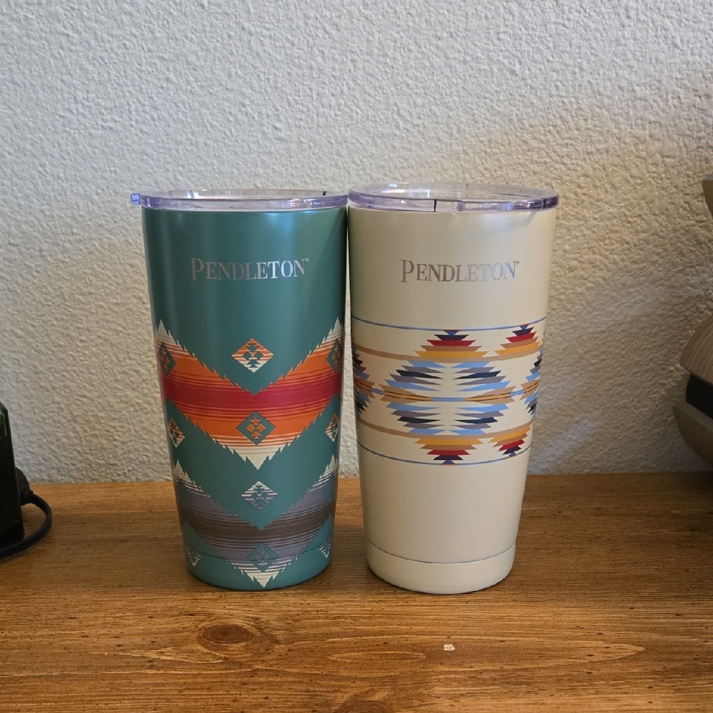Pendleton Insulated Tumblers - Teal and Cream